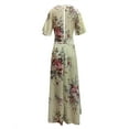 thumbnail image 2 of UHNDY Women's Print Dress, V-Neck Neck Waist, Hem Slit, Spring/Summer, 2 of 3