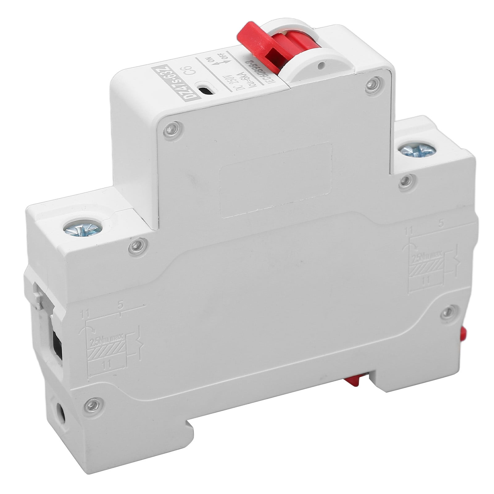 Mini Circuit Breaker, DC250V 6A 6000A Breaking Ability 1P Small DC