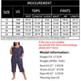 thumbnail image 5 of FEREMO Women Plus Size Pajamas Set Short Sleeve Pjs Capri Pants Pajama Sets Nightwear with Pockets, 5 of 5