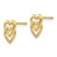 thumbnail image 2 of 14K Yellow Gold Earring Button Women'S 9 mm 6 Polished Double Heart Post Earrings, 2 of 3