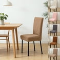 thumbnail image 1 of Fundas De Silla De Poliéster Fundas elásticas para sillas de comedor de un solo pack, protector de mesa y silla de forro polar engrosado en marrón 14,96-17,72" JASKFLY, 1 of 9