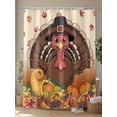 thumbnail image 4 of Fall Shower Curtain Turkey Shower Curtains for Bathroom Thanksgiving Decor, Waterproof Polyester Shower Curtain Set with Hooks, Stall Long 36" x 72" Maple Leaves Harvest Vegetable, 4 of 6