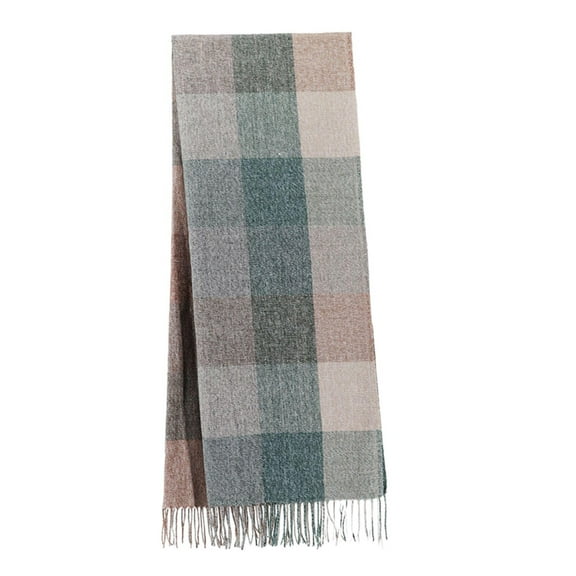 Prolriy Scarf for Women, Women's Big Coloured Checked Scarf Winter Warm Wrap Scarf Elegant and Classic Design Shawl Wrap for Women and Men Womens Scarf Army Green