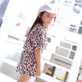 thumbnail image 4 of Rutayy Kids Girls Leopard Print Summer Clothes Set T Shirt And Short Pants 2Pcs Outfits Modern Style, Pink, 4-5 Years, 4 of 9