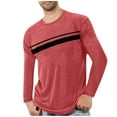 thumbnail image 4 of COSFO Tshirts Shirts for Men Long Sleeve Crewneck Cotton Striped Casual Shirts Lightweight Pullover Loose Fit Graphic Tees, 4 of 4
