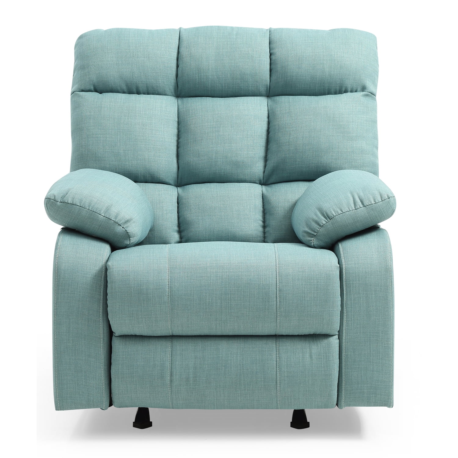 Glory Furniture Cindy Twill Fabric Rocker Recliner in Teal