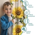 thumbnail image 3 of Blackout Kids Curtains,White Green Leaf Butterfly Newspaper Sunflower Pattern Childrens Insulated Curtains Set Of 2,Bedroom Essentials,Toddler Room Decor 42"x54", 3 of 5
