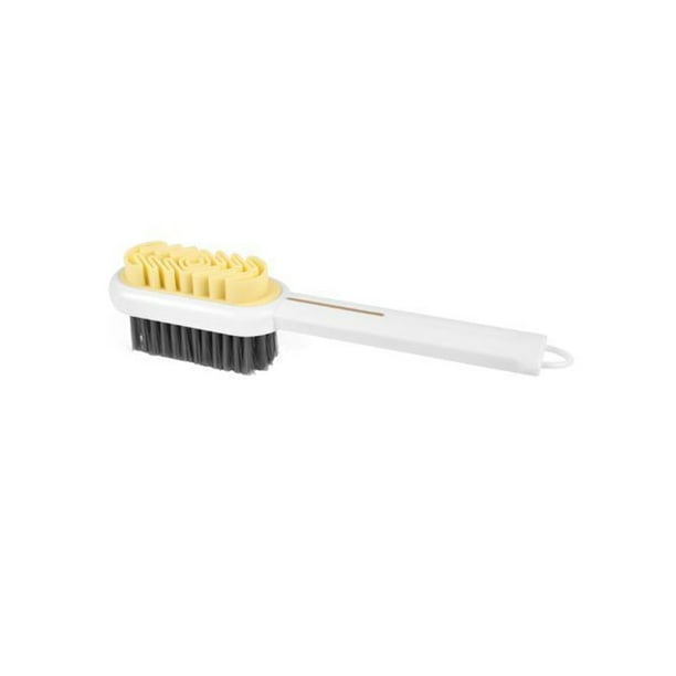 Bearachild Cepillo de limpieza de 2 caras, cepillos para zapatos, quitamanchas de polvo, multifuncional, de cerdas suaves, para lavar el hogar Suministros de limpieza para el hogar Oro blanco