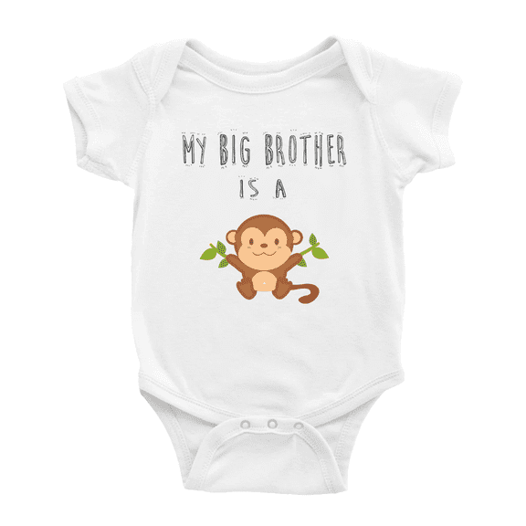 My Big Brother Is A Monkey Funny Baby Clothing Boy Girl