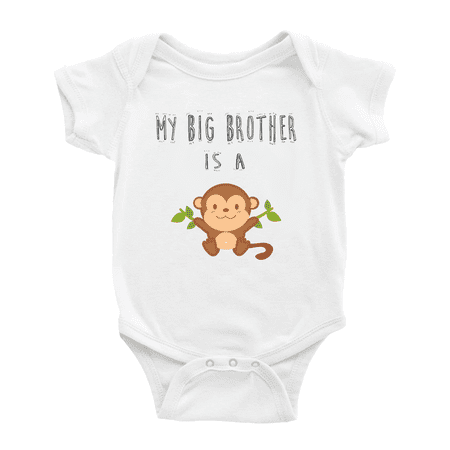 

My Big Brother Is A Monkey Funny Baby Clothing Boy Girl