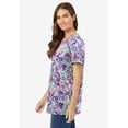 thumbnail image 3 of Woman Within Plus Size Perfect Printed Short-Sleeve V-Neck Tunic, 3 of 6