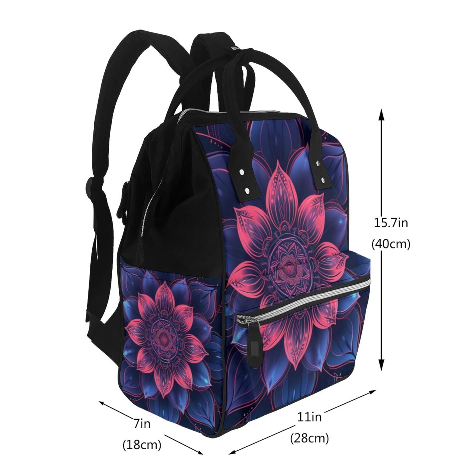 Fuzoiu Bohemian Vintage Pattern Print Diaper Bag Backpack,Baby Essentials Travel Tote,Multi function Waterproof Diaper Bag, Travel Essentials Baby Bag - Unisex