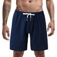 thumbnail image 2 of Pxiakgy mens shorts Men Summer Solid Color Short Patchwork Sports Short Tether Pocket Short Cotton And Linen Fashion Short Men Casual Shorts Navy Blue + 5XL, 2 of 7