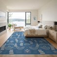 thumbnail image 3 of ODIKA 9'x12' Blue Indigo Geometric Design Washable Area Rug Modern Abstract Machine Pattern Non-Shedding, Easy Care for Master Suite, California King, Under Bed, 3 of 7