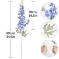 thumbnail image 2 of 6 Pcs Artificial Delphinium Silk Flowers Topboutique Plastic Long Stalk Fake Larkspur with Leaf Faux Hyacinth Flowers for Tall Vase Tabletop Wedding Arrangements Home Decor Dark Blue, 2 of 7