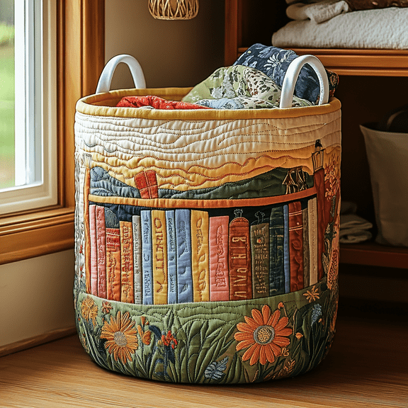 Blooming Shelf Quilted Laundry Basket