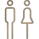 thumbnail image 1 of Man Woman Metal Wall Sign Plate Toilet Doorplate Wash Room Label Wc Signage Board - Mishan Edition, 1 of 5