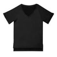 thumbnail image 4 of Fashion Women's Solid Color V-neck T Shirt Casual Short Sleeve Shirt Loose Top Tee, 4 of 7