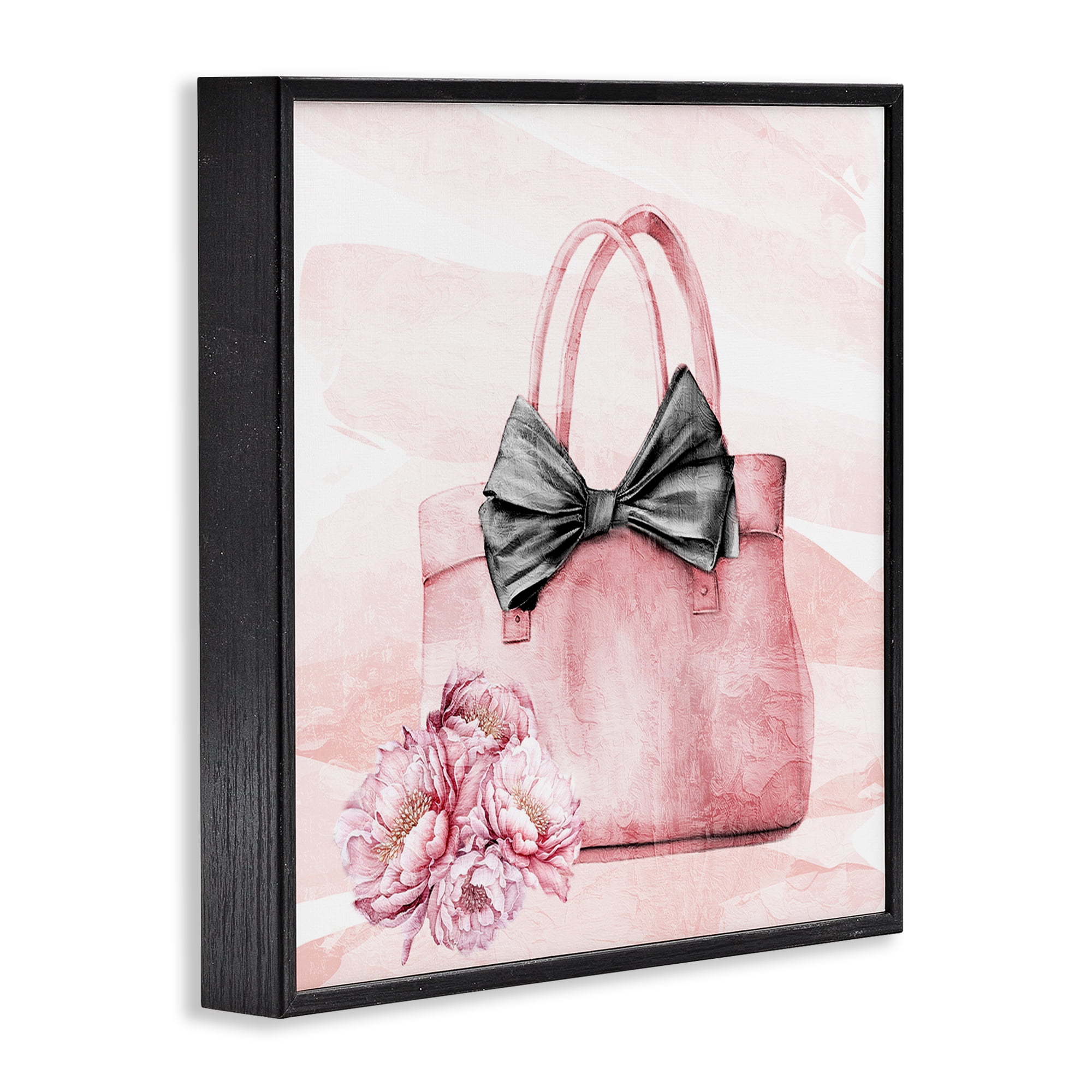 Stupell Industries Blush Glam Time Bag Black Framed Giclee Art, design by Kim Allen