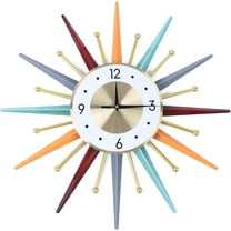 Modern Wall Clock,Colorful Mid Century Home Decor Wall Clock,Quiet Quartz Movement Wall Clocks for Living Room Cafes Hotels