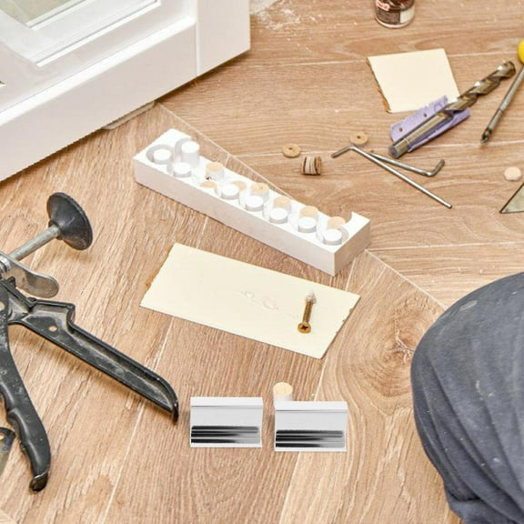 SKISUNO 4Pcs Sleek Design Rolled Steel Glass Door Handle Clip for Secure Grip and Easy Opening