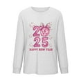 thumbnail image 4 of Awdenio Spring Winter Hoodie for Women Fashion 2025 Happy New Year Print Crewneck Long Sleeve Loose Sweatshirt Capless Tops, 4 of 4