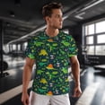 thumbnail image 3 of Wukai Dinosaurs and Tropical Leaves and Flowers Print Men's Short-Sleeved Mesh T-Shirt,Quick-Dry Short Sleeve Workout T-Shirt-XX-Large, 3 of 8