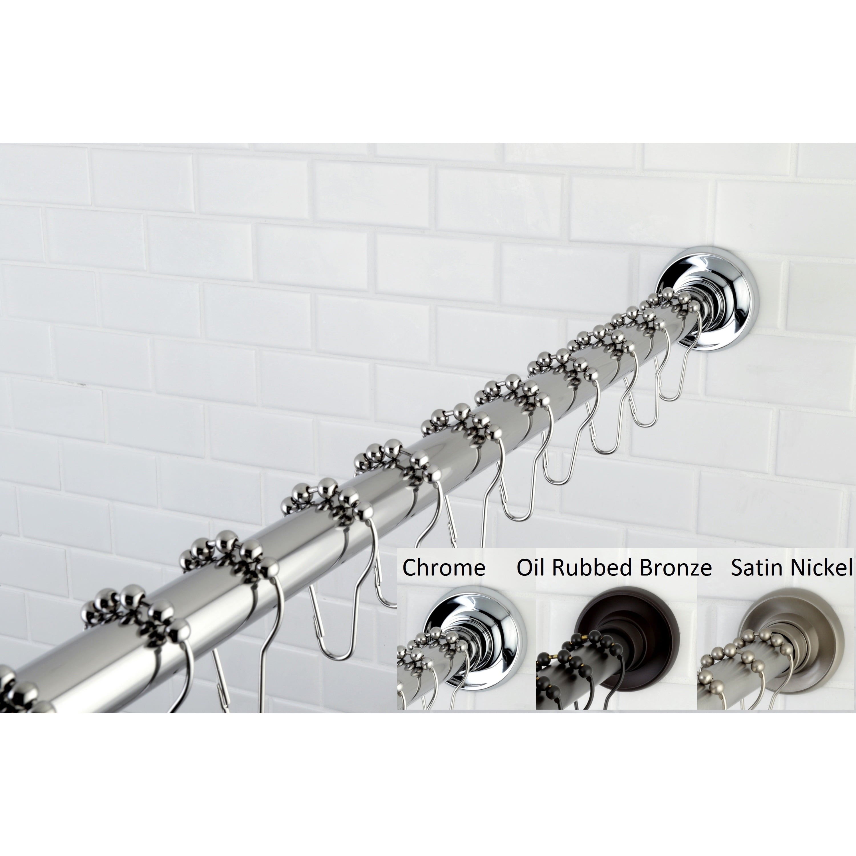 Kingston Brass Contemporary 60 in. to 72 in. Tension Shower Rod with
