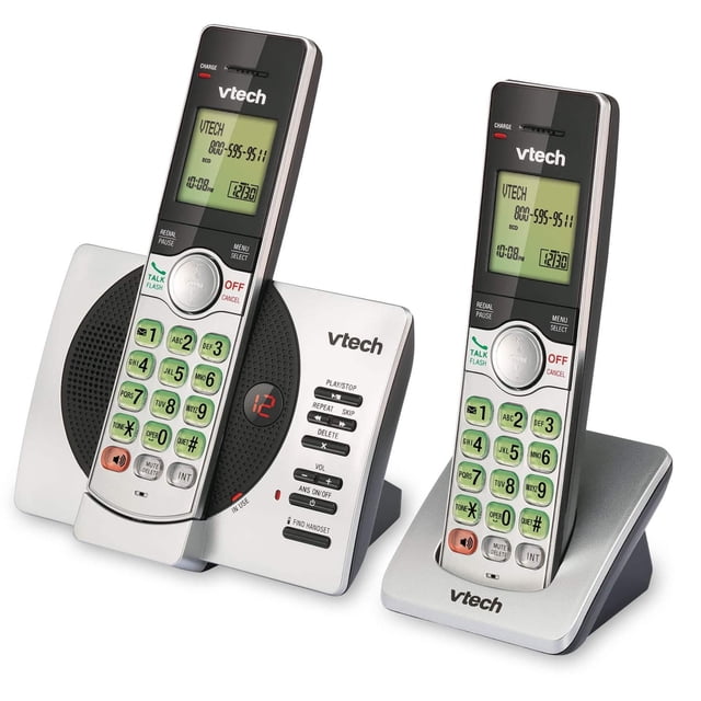 VTech Téléphones Sans Fil DECT 6.0 2 Combinés avec Répondeur Numérique (CS6929-2) - Argent/gris