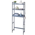 thumbnail image 1 of KFFKFF Bathroom Storage Above Toilet, 3-Level Adjustable Bamboo Organizer, Rack with 3 Hooks, Self-standing Simple Setup, Efficient for Laundry Room, Compatible with Various Toilets, Gray, 1 of 9