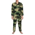 thumbnail image 3 of Sikiie Camouflage Dinosaur Mens Pajama Set, Soft Warm Long Sleeve Sleepwear, Cozy Button-Down Pjs for Men-Large, 3 of 7