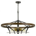thumbnail image 3 of Cal Lighting Sherrill Metal/Wood Chandelier (Edison Bulbs Not Included), 3 of 3