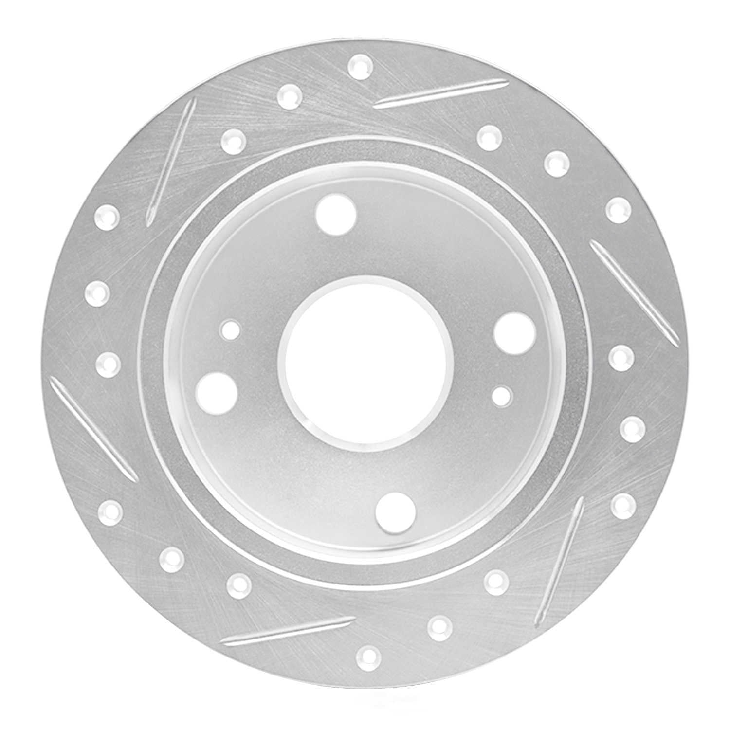 Dynamic Friction Company 631-76023R DFC Brake Rotor - Drilled And Slotted - Silver