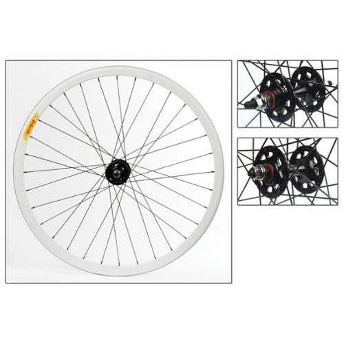 Velocity Deep V White Rims Track Bike Fixed Gear Single Speed Bicycle Wheelset
