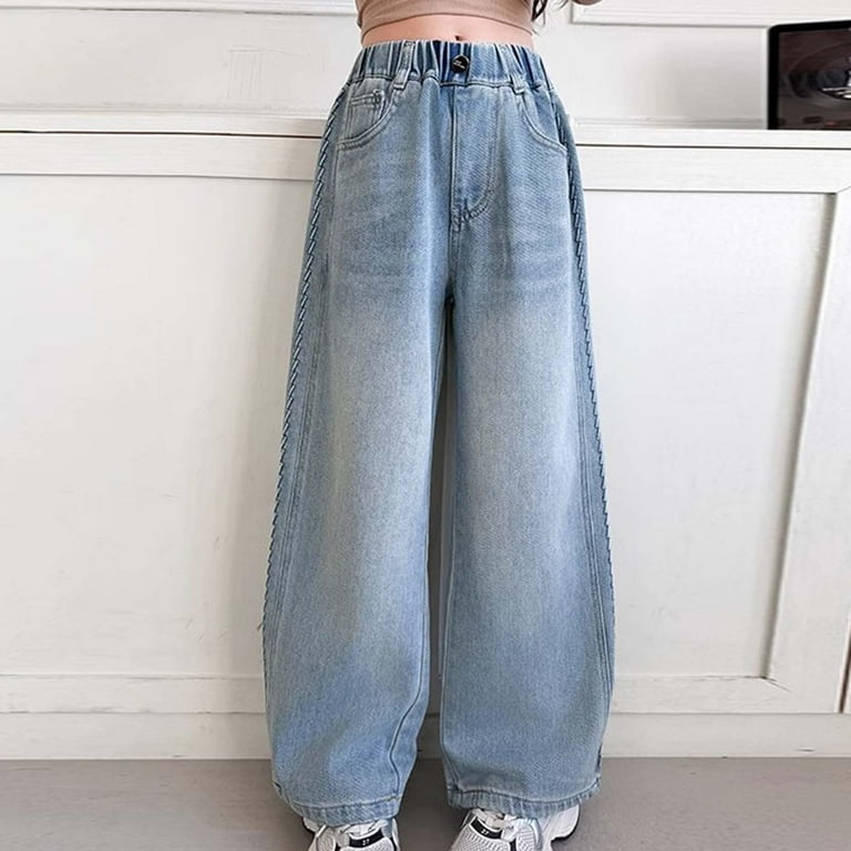SRTUMEY Jeans voor meisjes kinderen meisjes denim broek gescheurd