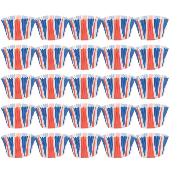 Union Jack Paper Baking Cups for Elegant Dessert Decoration Multi Color 100pcs