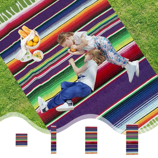 Tablecloth Table Runner Multifunctional Woven Blanket Camping Picnic Home School Office Soft Microfiber Comfortable Portable Lightweight,Shrink Proof,PENDANE,Purple