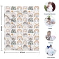 thumbnail image 4 of White Boho Bohemia Rainbows Suns Clouds Pattern Blanket,Comfortable Soft Flannel Throw Blanket,All Season,Warm Lightweight Blankets for Sofa Bed Couch Living Room Chair,30"x40", 4 of 4