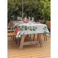 thumbnail image 2 of Outdoor Tablecloth with Umbrella Hole and Zipper, Christmas Poinsettia Rectangle Table Cloth 52x70 Inch Waterproof Tablecloth, Xmas Eucalyptus Botanical Grey Picnic Table Cover for Patio Camping, 2 of 7