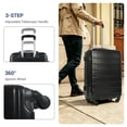 thumbnail image 3 of NiceTravel Luggage Set (20/24/28 inch),Hard-shell suitcase with Cup Holder(20"), Combination Locks & 360° Spinner Wheels, Black, 3 of 8