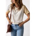 thumbnail image 3 of POGLIP Women's Khaki Bleached Leopard Print Crew Neck T Shirt, 3 of 6