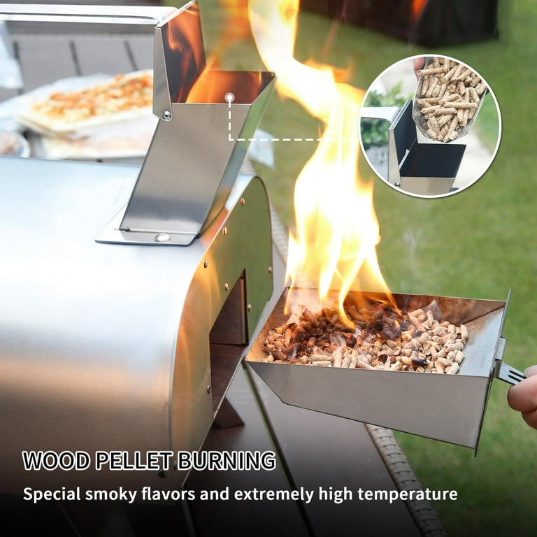 BIG HORN OUTDOORS Wood Pellet Fire Cooker, Portable Stainless