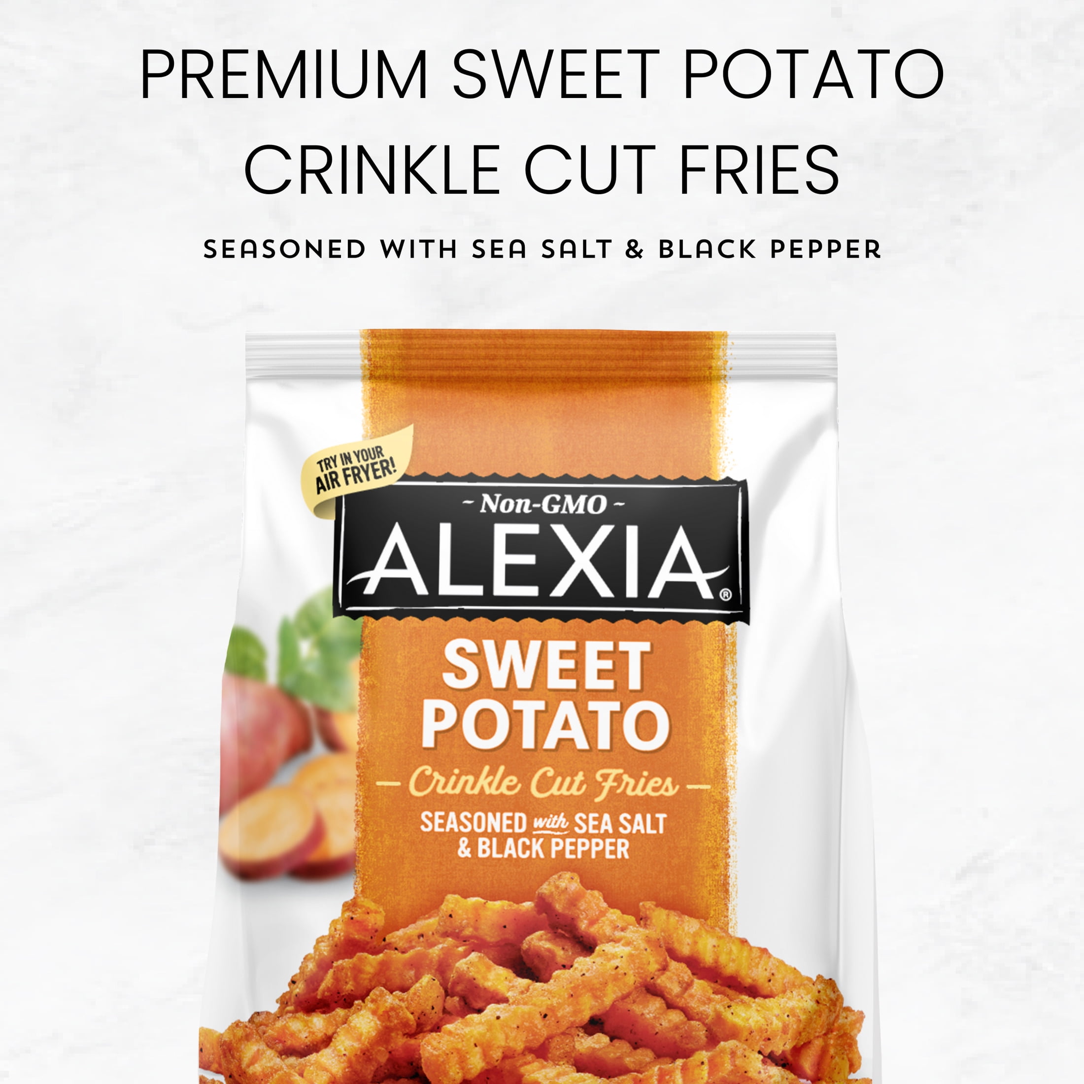 Alexia® Sweet Potato Crinkle Cut Fries Seasoned with Sea Salt & Black Pepper, Frozen 20 oz Bag