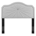 thumbnail image 2 of Ergode Kristin Pleated Performance Velvet King/California King Headboard - Light Gray, 2 of 5