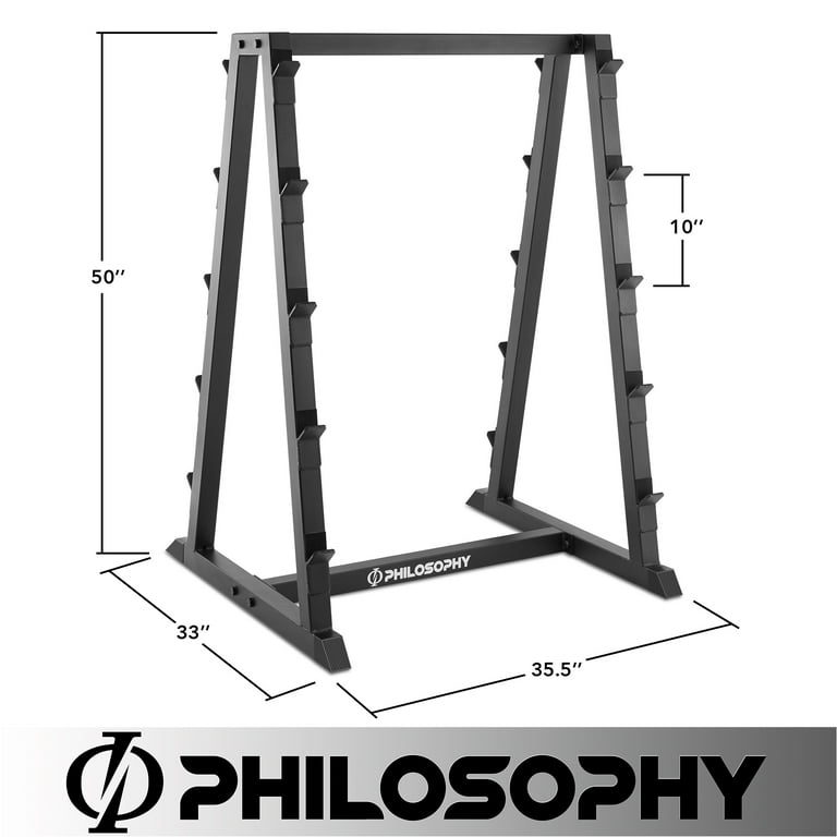 Philosophy Gym 10 Bar Fixed Barbell Weight Rack Heavy Duty