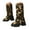 Camouflage, variant on Women's Knee High Boots Platform Fold Over Riding Biker Boot Pull on Shark Ruched Booties Green 7