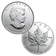 RCM - Royal Canadian Mint 2012 Maple Leaf - 1 Troy Ounce .9999 Silver Coin - Brilliant Uncirculated