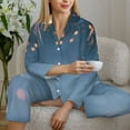 thumbnail image 6 of Disketp Gold And Blue Fireworks Pajamas Set Long Sleeve Sleepwear Womens Button Down Nightwear Pj Sets-{designName}-Small, 6 of 7