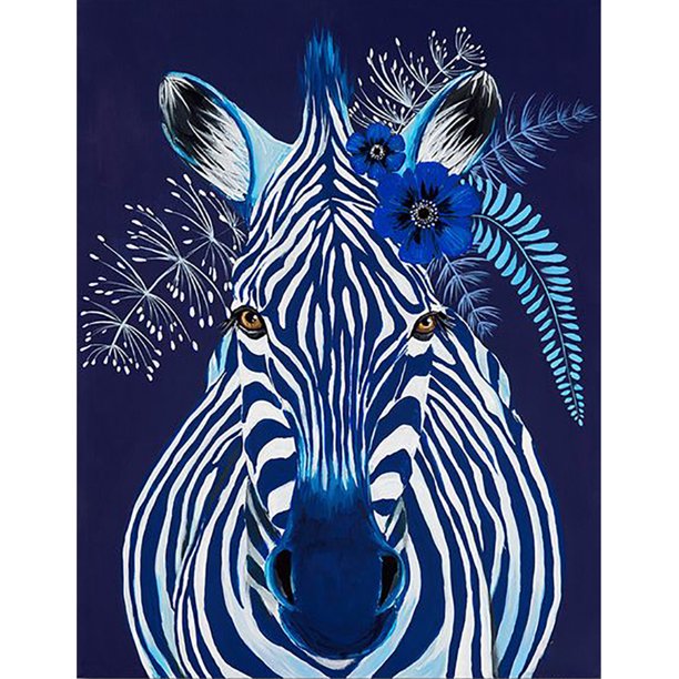 Cuadros Decorativos (DF3546) 5D DIY Taladro Completo Pintura Diamante Punto de Cruz Bordado Mosaico (Zebra09) 20X30cm Wdftyju embutido en tela