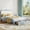 Full with drawer blue, variant on Twin Upholstered LED Bed Frame with Cute Cat Headboard, Velvet Princess Platform Bed Frame with Sturdy Wood Slats Support for Boy&Girl , No Box Spring Needed, Pink